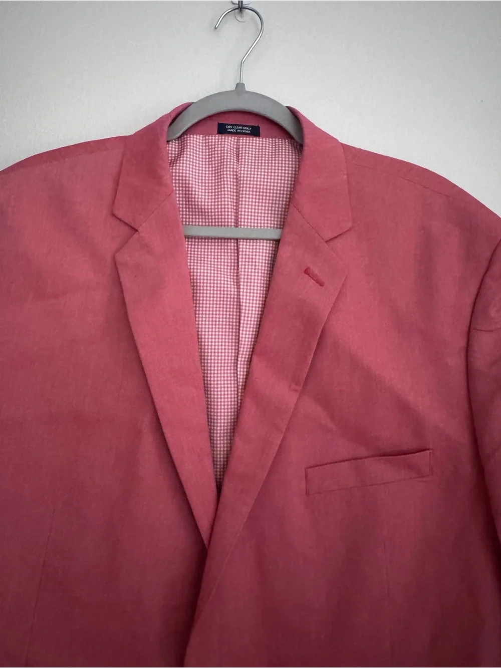 SADDLEBRED 100% Cotton 2 Button Gingham Lined Blazer Sports Coat -Men's Size 46L